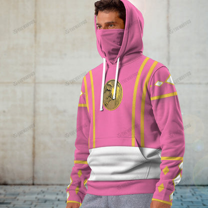 Mighty Morphin Ninjetti Pink Crane Ranger Custom Snood Hoodie