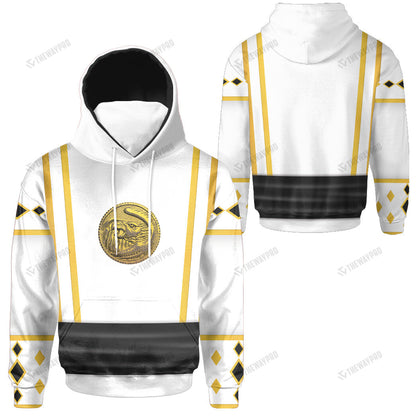 Mighty Morphin Ninjetti White Falcon Ranger Custom Snood Hoodie