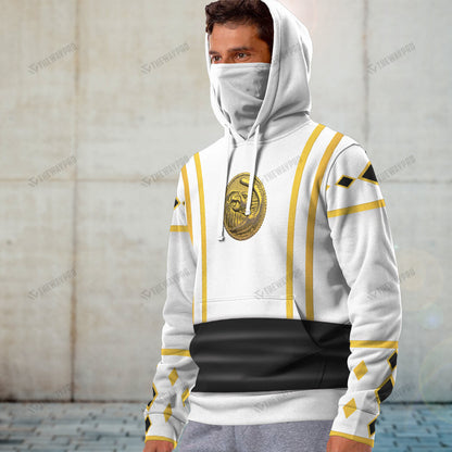 Mighty Morphin Ninjetti White Falcon Ranger Custom Snood Hoodie