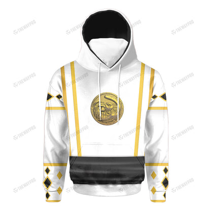 Mighty Morphin Ninjetti White Falcon Ranger Custom Snood Hoodie