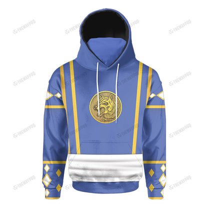 Mighty Morphin Ninjetti Blue Wolf Ranger Custom Snood Hoodie