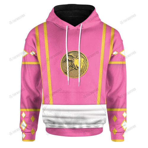 Mighty Morphin Power Ranger Ninja Rangers Pink Crane Custom Hoodie