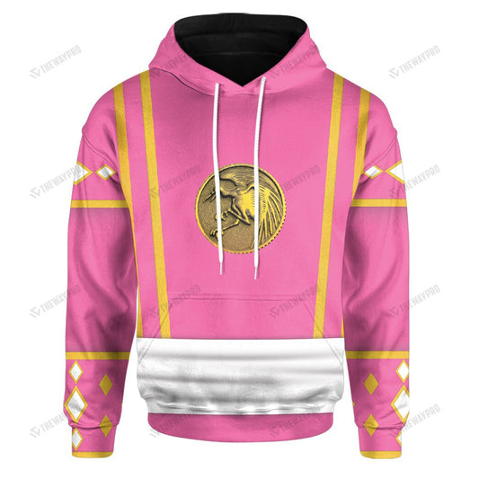 Mighty Morphin Power Ranger Ninja Rangers Pink Crane Custom Hoodie