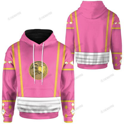 Mighty Morphin Power Ranger Ninja Rangers Pink Crane Custom Hoodie