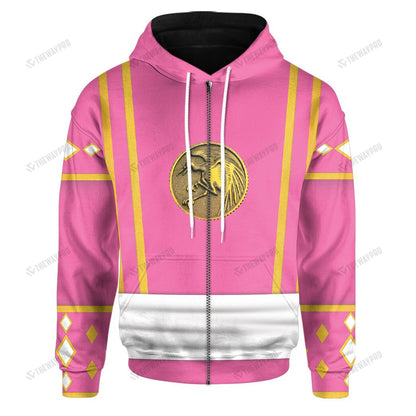 Mighty Morphin Power Ranger Ninja Rangers Pink Crane Custom Hoodie