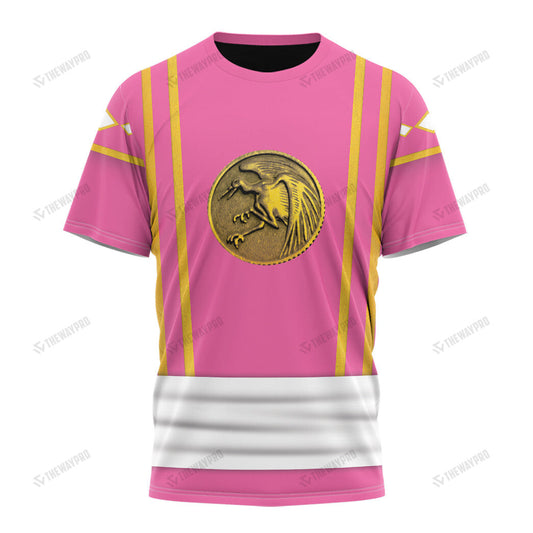 Mighty Morphin Power Ranger Ninja Rangers Pink Crane Custom T-Shirt