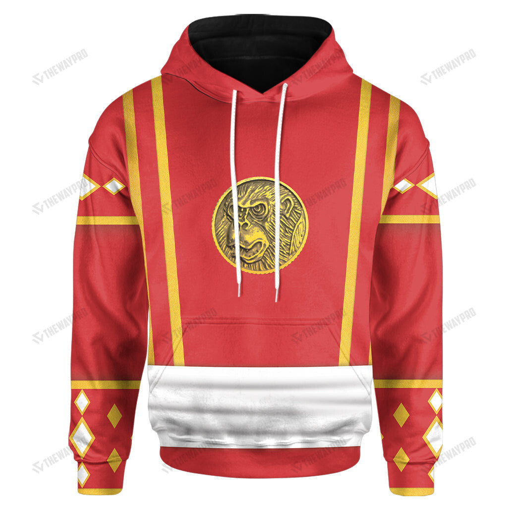 Mighty Morphin Power Ranger Ninja Rangers Red Ape Custom Hoodie