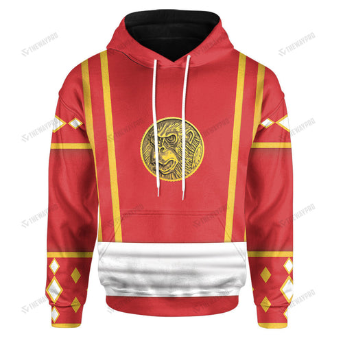 Mighty Morphin Power Ranger Ninja Rangers Red Ape Custom Hoodie