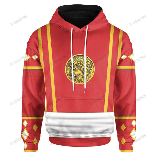 Mighty Morphin Power Ranger Ninja Rangers Red Ape Custom Hoodie