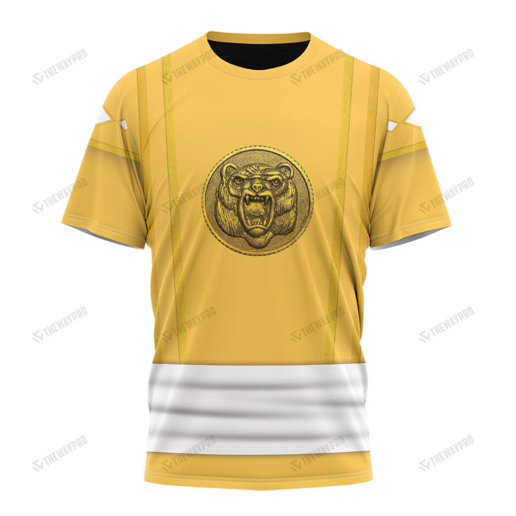 Mighty Morphin Power Ranger Ninja Rangers Yellow Bear Custom T-Shirt