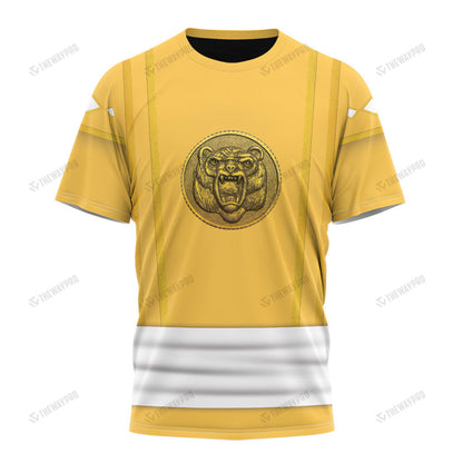 Mighty Morphin Power Ranger Ninja Rangers Yellow Bear Custom T-Shirt