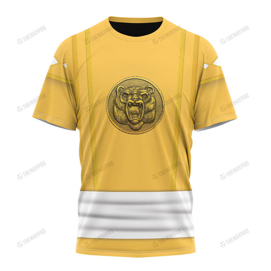 Mighty Morphin Power Ranger Ninja Rangers Yellow Bear Custom T-Shirt