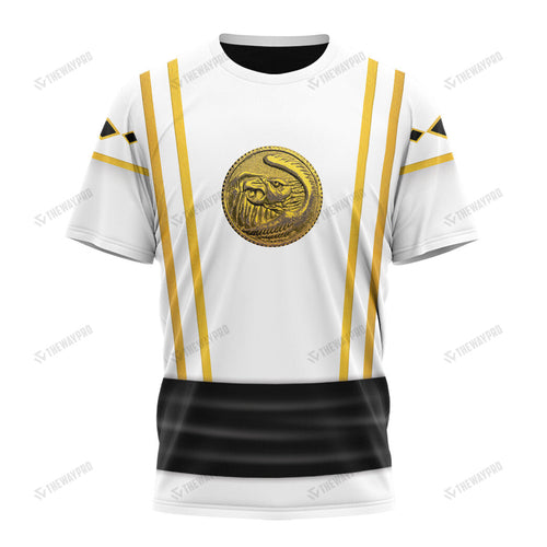 Mighty Morphin Power Ranger Ninja Rangers White Falcon Custom T-Shirt