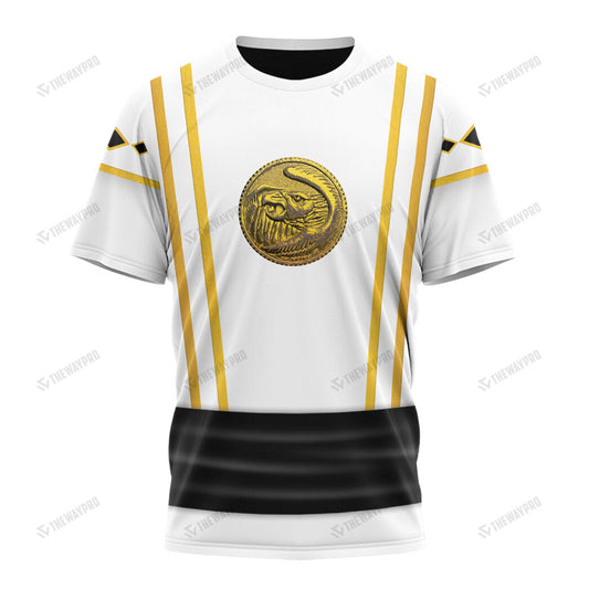 Mighty Morphin Power Ranger Ninja Rangers White Falcon Custom T-Shirt
