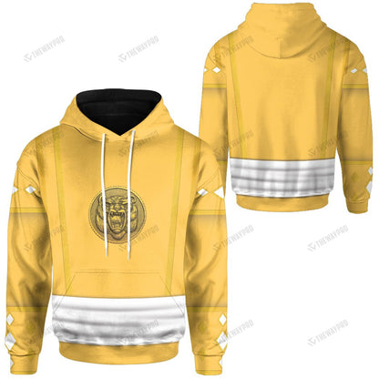 Mighty Morphin Power Ranger Ninja Rangers Yellow Bear Custom Hoodie