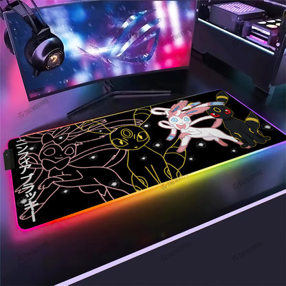 Sylveon And Umbreon Black Version Custom Led Mousepad