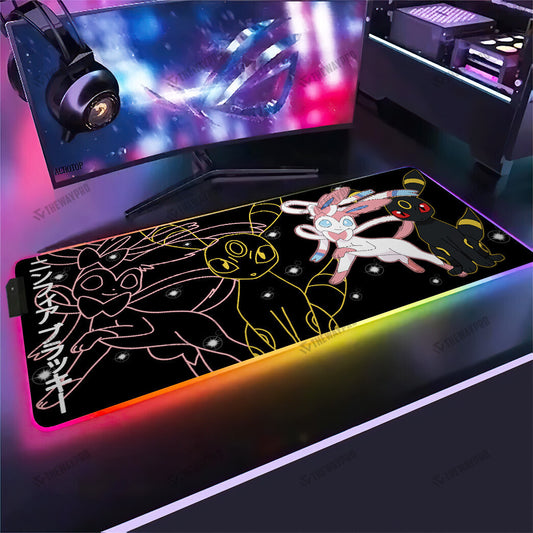 Sylveon And Umbreon Black Version Custom Led Mousepad
