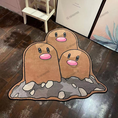 Dugtrio Custom Shape Rug