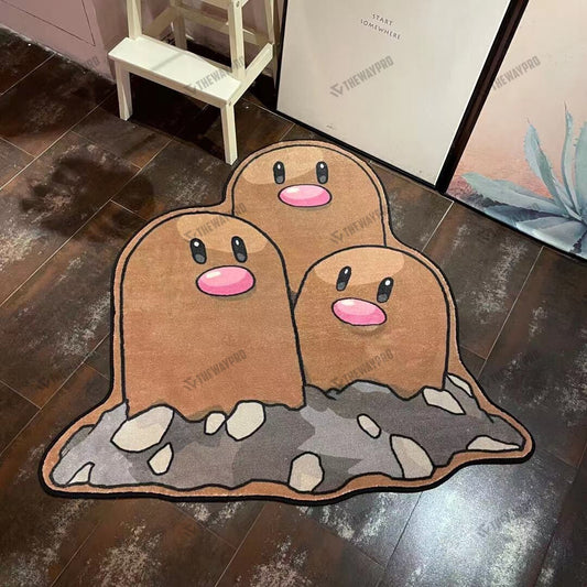 Dugtrio Custom Shape Rug