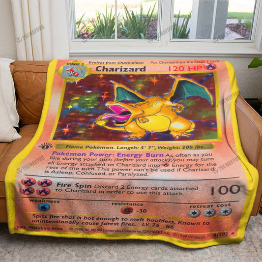 Charizard Card Custom Soft Blanket