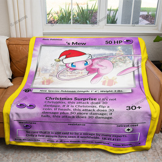 Christmas Mew Custom Name Gift Soft Blanket
