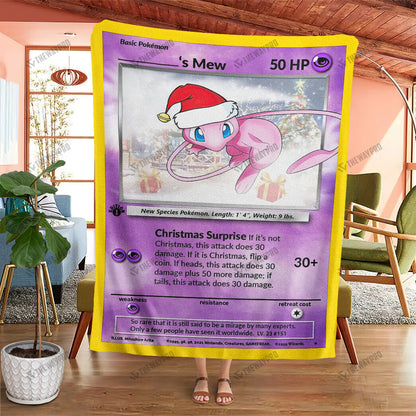 Christmas Mew Custom Name Gift Soft Blanket