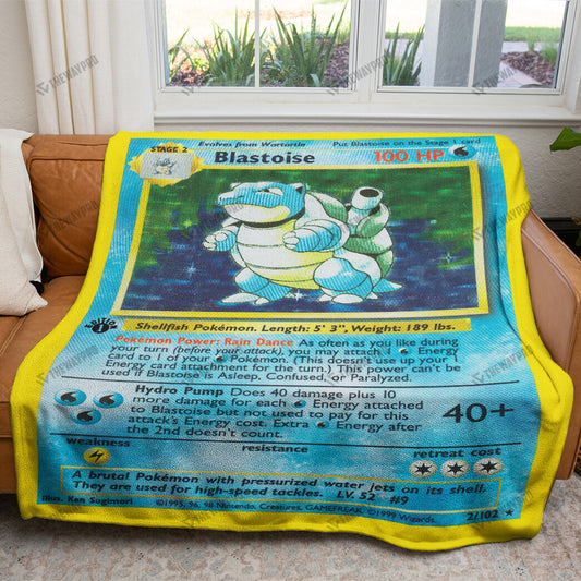 Blastoise Card Custom Soft Blanket