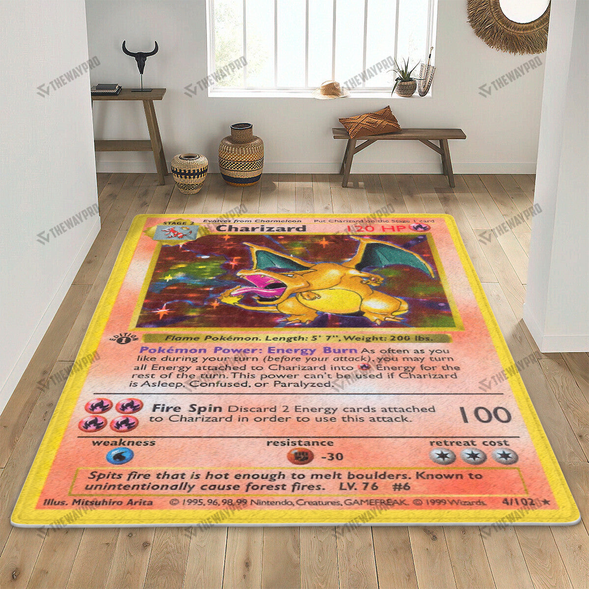 Charizard Card Custom Rug