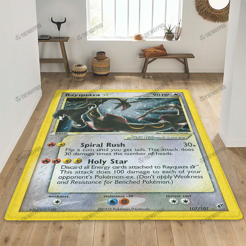 Rayquaza Card Custom Rug