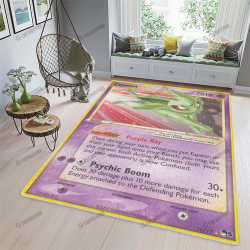 Gold Star Espeon Custom Rug