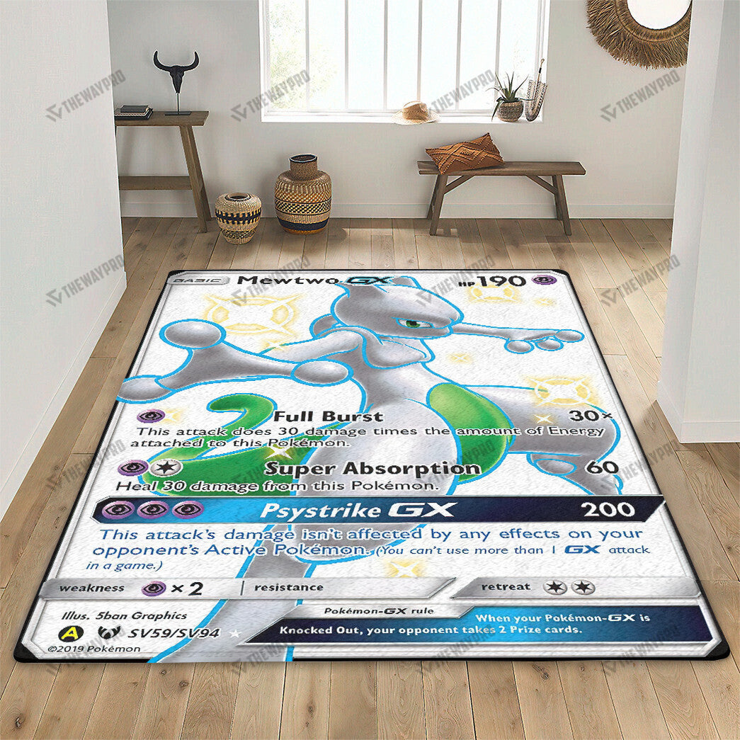 Mewtwo Shining Legends Custom Rug