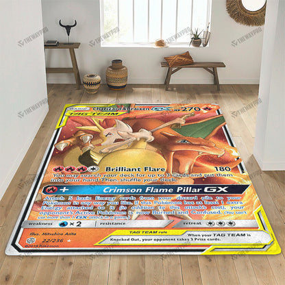 Charizard Braixen GX Cosmic Eclipse Custom Rug