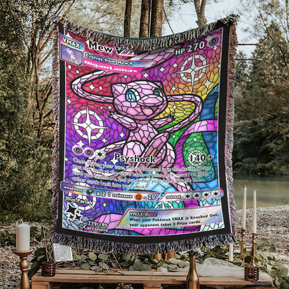 Mew Stain Glass Custom Woven Blanket