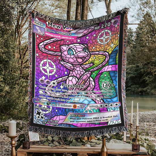 Mew Stain Glass Custom Woven Blanket