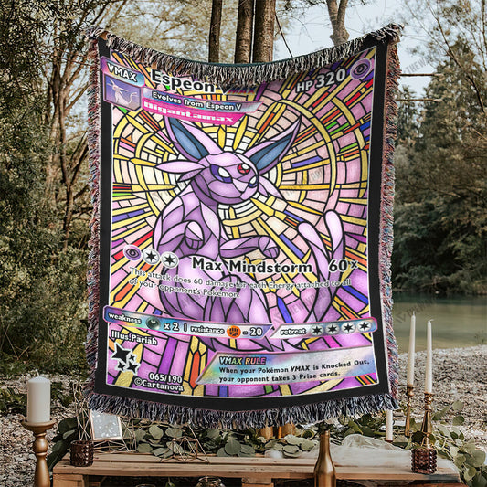 Espeon Stain Glass Custom Woven Blanket