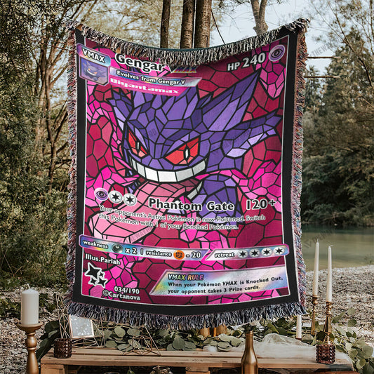 Gengar Stain Glass Custom Woven Blanket