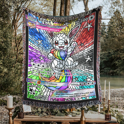 Eevee Rainbow Hybrid Stain Glass Custom Woven Blanket