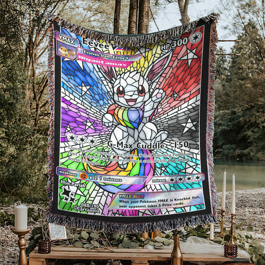 Eevee Rainbow Hybrid Stain Glass Custom Woven Blanket