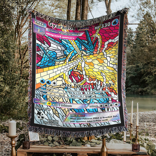Gyarados Stain Glass Custom Woven Blanket