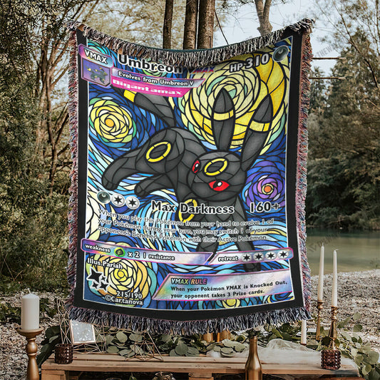 Umbreon Stain Glass Custom Woven Blanket