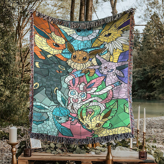 Eevee Evolutions Stain Glass Custom Woven Blanket