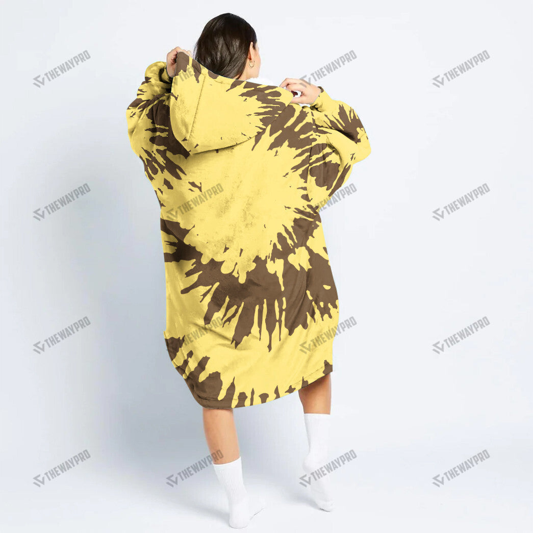Mimikyu Tie Dye Face Custom Fleece Blanket Hoodie