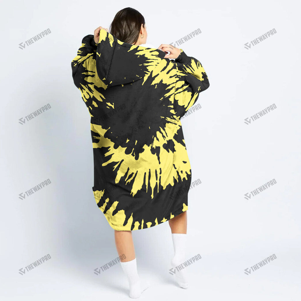 Umbreon Tie Dye Face Custom Fleece Blanket Hoodie