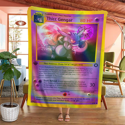 Thicc Gengar Holographic Custom Soft Blanket