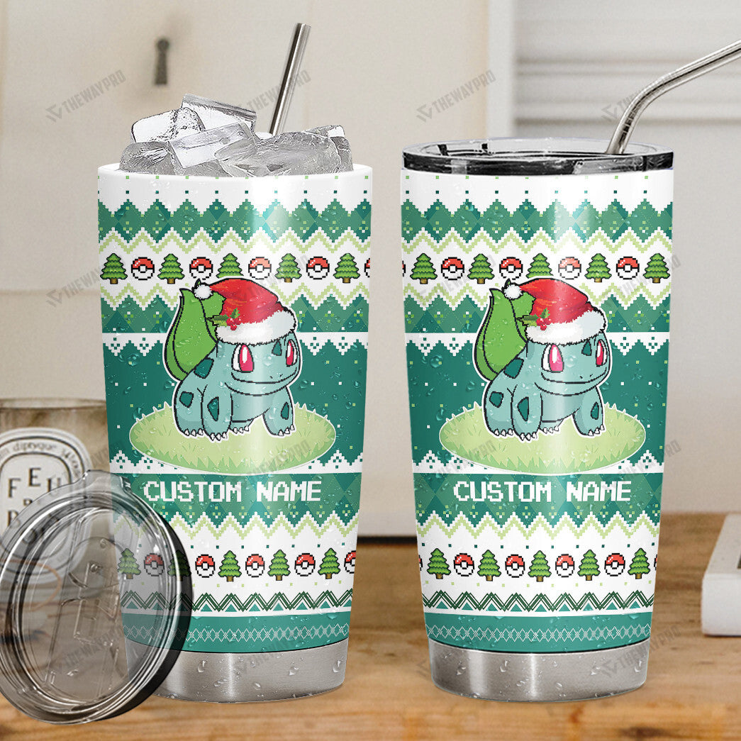 Bulbasaur Christmas Custom Name Tumbler