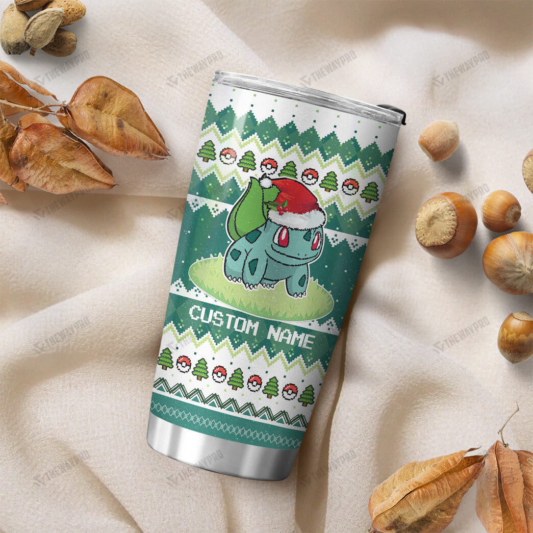 Bulbasaur Christmas Custom Name Tumbler