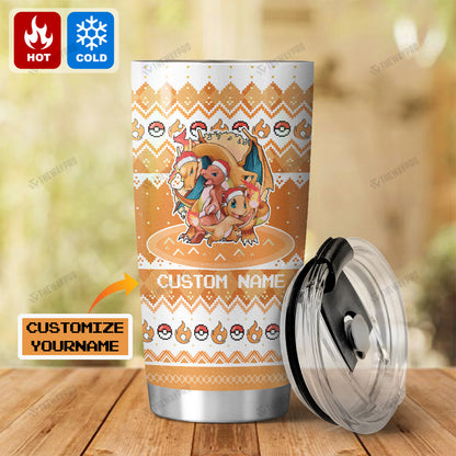 Charmander Charmeleon Charizard Christmas Custom Name Tumbler