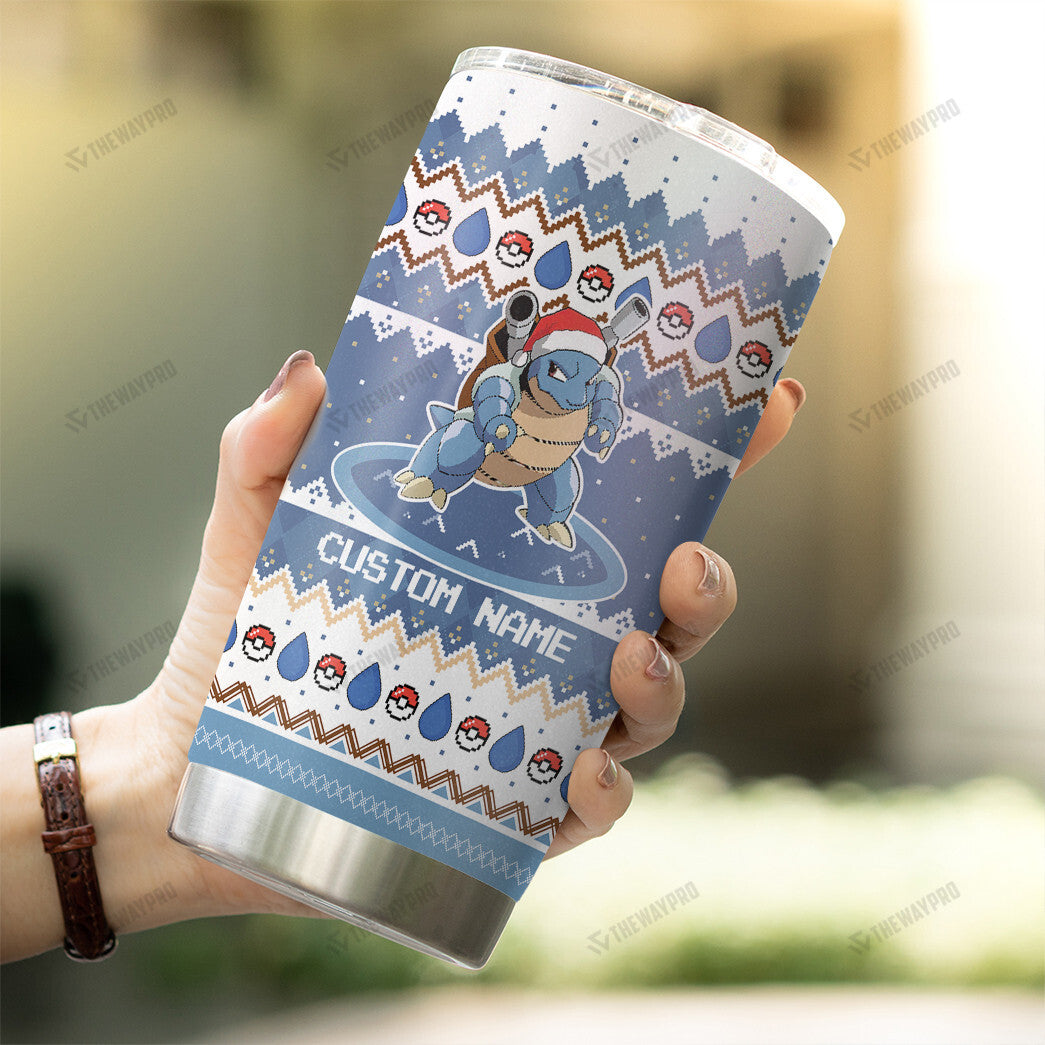 Blastoise Christmas Custom Name Tumbler