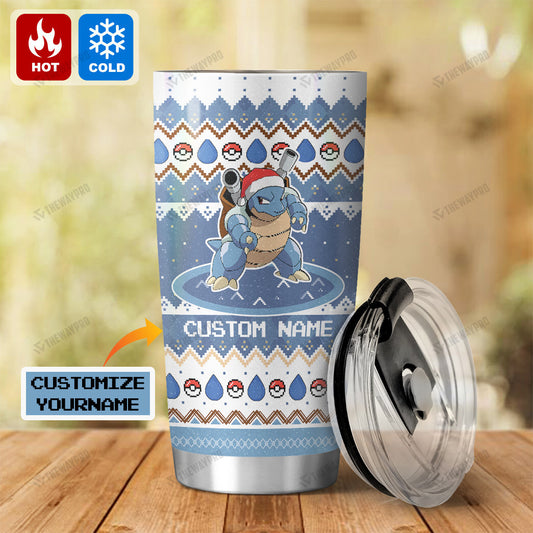Blastoise Christmas Custom Name Tumbler