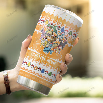 Eevee Evolution Custom Name Christmas Tumbler